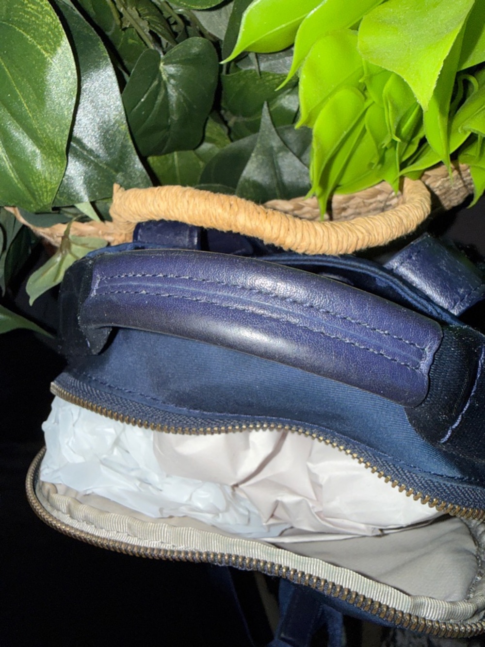 Tumi Navy Mini Nylon Backpack with Gold Hardware - Picture 8 of 14